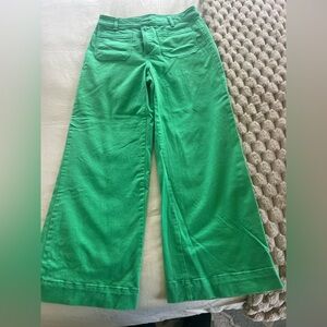 LOFT Vibrant Green Wide-Leg Pants